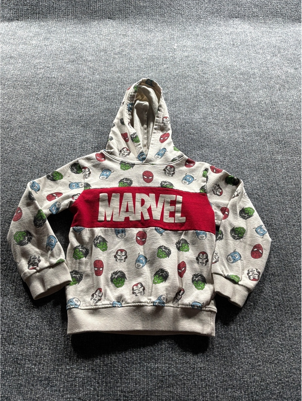 Marvel Kids Hoodie with Superhero Character Prints